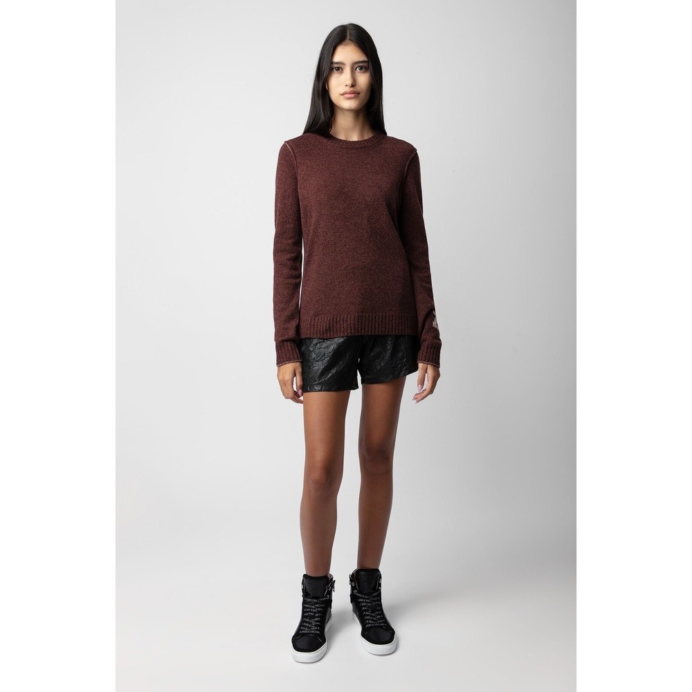 Zadig & Voltaire‎ Source RC Cashmere Sweater in Burgundy Size XS MSRP $548